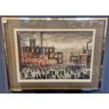 LS Lowry (1887-1976) Hand Signed & Limited Edition Print of 'Our Town' - 63x82cm ic frame, RRP £6k+