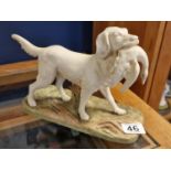 Royal Dux Porcelain Hunting Dog Gundog Figure '1193' - 26cm across