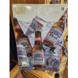 Metallic Budweiser Advertising Sign - 39x59cm - Breweriana Interest