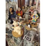 Collection of plastic figurines, comprising 4x Typhoo Tea chimps and 6 Wallace & Gromit characters [