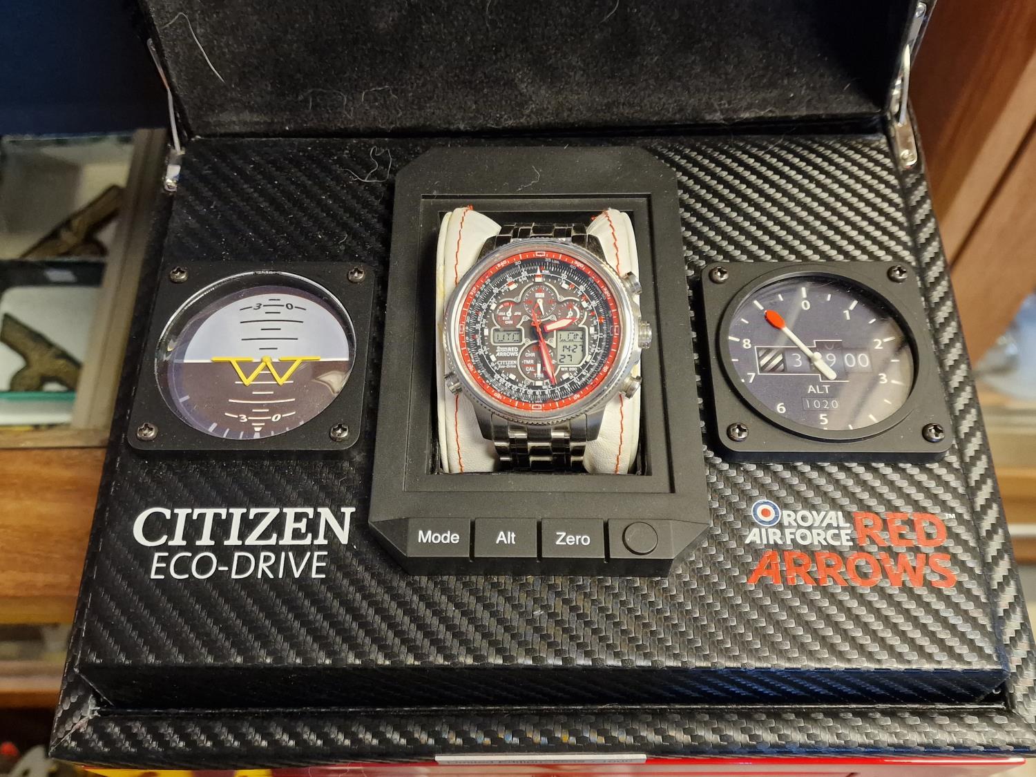 Boxed Citizen Eco-Drive Ecodrive Red Arrows Digital Chronograph Wrist Watch - w/all paperwork and fu - Image 3 of 7