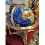 Large Blue Lapis Gemstone Globe of the World - 50cm high