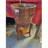 Alister & Co of Dursley Vintage Oak Raised Barrel Planter - 68cm high