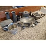 Collection of Pewter Decorative and Tea Ware, Jugs, Tankard etc