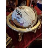 Cream Coloured Lapis Gemstone Globe of the World - 30cm high