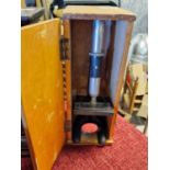 Vintage Cased School Microscope Scientific Instrument - 32cm high