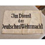 German WWII 'Civilian in Service to the Military' Uniform Armband with Official Stamp