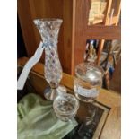 Trio of Hallmarked Silver Crystal/Glass Vases and Jars