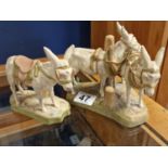 Pair of Royal Dux Porcelain Donkey Figures