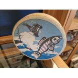 Haida Art Clarence Wells Signed Native American Drum - Musical Instrument