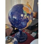 Large Blue Lapis Gemstone Globe of the World - 55cm high