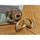 Two Pairs of 9ct Gold Hoop Earrings - 5.1g combined