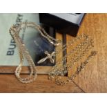 Pair of 9ct Gold Necklaces/Chains inc a Crucifix example - combined weight 9.7g