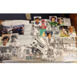 Collection of Leeds United FC Football Signed Photographs and Postcards from the 1967-1975 era inc B
