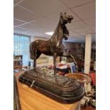 Bronze Horse Racing/Equine Figure - Dressage Interest - signed Mene to base - 36cm high