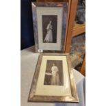 Pair of 1908 Hallmarked Silver Framed Antique Photographs - 36x23cm - Combined weight approx 2.5kg