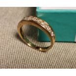 9ct Gold & Diamond Half Eternity Ring, size M