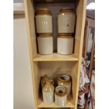 Collection of Stoneware Flagons and Jars inc Ben Shaw of Huddersfield