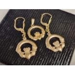 Pair of 9ct Gold Set Earrings + a 9ct Gold Pendant - 5.7g