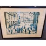 LS Lowry (1887-1976) Industrial Street Scene Framed Print - 83x63cm