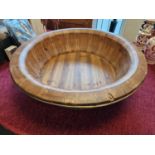 Very Large Vintage Chinese Wooden Centerpiece Bowl