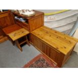 Group of Four 1990's Pine Pieces inc a nice Blanket Box