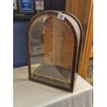 Antique Wooden & Glass Framed Display Cabinet w/a Religious Plinth - 51cm high