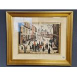 LS Lowry (1887-1976) Industrial Street Scene Framed Print - 62x51cm
