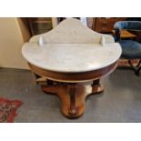 Vintage Marble Topped Hall or Wash Stand - 105x55x97cm