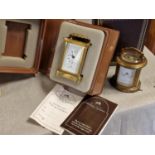 Pair of Boxed Matthew Norman Carriage Clocks - one with storage damage/wear to the box and part of t