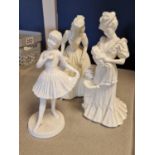 Pair of Royal Worcester Compton & Woodhouse Parianware-Style Figures inc 'The Christening' and 'A Pr