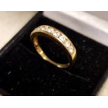 9ct Gold and Diamond Half Eternity Ring, 2.1g, size N
