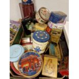 Large Box of Vintage Advertising Tins