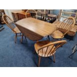 Ercol Blonde Dining Set - Drop Leaf Table & Four Chairs