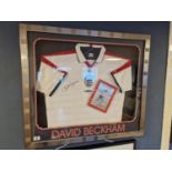 Signed 2003 David Beckham England Football Team Shirt Framed Memorabilia inc authenticity certificat