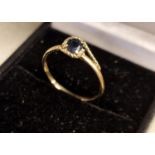 9ct Gold and Sapphire Dress Ring, size M