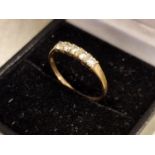 9ct Gold and Five Diamond Dress Ring, size O