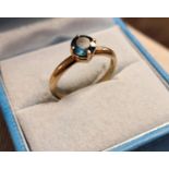 9ct Gold and Blue Topaz Dress Ring - size O