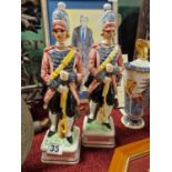 Pair of Vintage 'Honorable Artillery Co' Soldier Figures - 36cm high