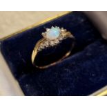 9ct Gold, Opal & Diamond Dress Ring