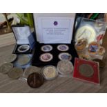 Collection of Commemorative Gold Plated and Other Coins, like VE Day Battle of Britain etc