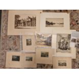 Collection of 1920-40's's Antique & Vintage Etchings, by Claude Rowbotham, John Fullwood, Chas Clark