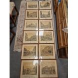 Collection of Antique Framed 12 JR Smith Halifax Buildings and Scenes Prints