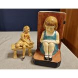 Rare 1930's Wade Tessa Figure + a Vintage Burslem Midwinter Bookend