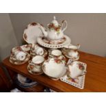 31pc Royal Albert Old Country Roses Tea Service inc 1962 pieces and a 2002 Pedestal Cake Stand - VGC