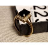 9ct Gold, Diamond and Sapphire Dress Ring, size M