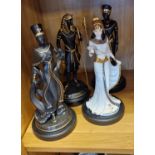 Quartet of Wedgwood and Coalport Egyptian Princesses & Queens inc Nefertiti and Cleopatra