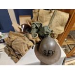 Collection of WWII Gas Masks + a Warden Doughboy Helmet - Militaria Interest