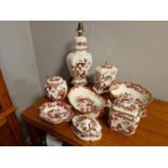 Collection of Masons Mandalay Red Decorative Tea and Homewares inc Lamp