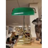 Vintage Green Shade Banker's Library Lamp
